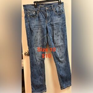 Blue Patterned Women Jeans